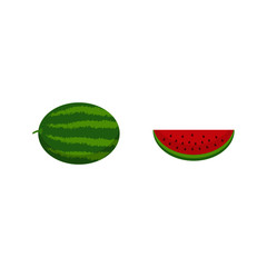 This is a collection of watermelon isolated on white background.