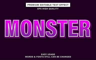 Premium editable text effect - monster