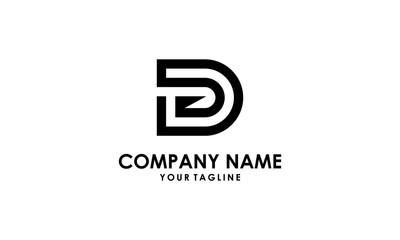 Monogram D or DD creative modern black letters logo design