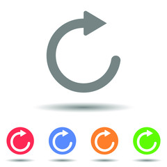 Reload arrow curve icon vector logo with isolated background