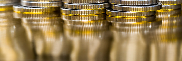 a pile of silver coins