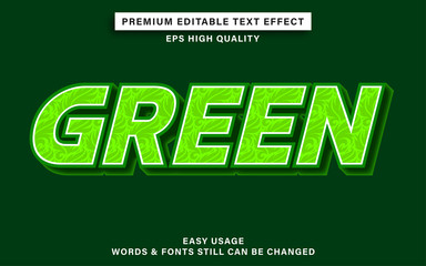 Premium editable text effect - green