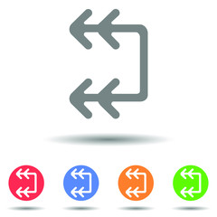 Double arrow icon vector logo with an isolated background