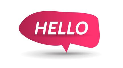 Banner, Button Speech bubbles with dialog words Thinking and speaking clouds. word hello background. Vector illustration.