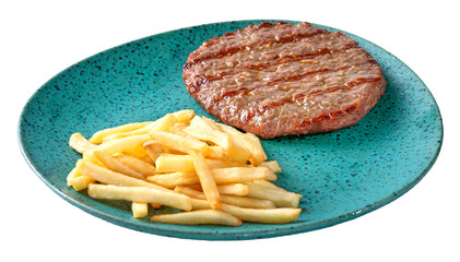Hambuguesa al plato con patatas