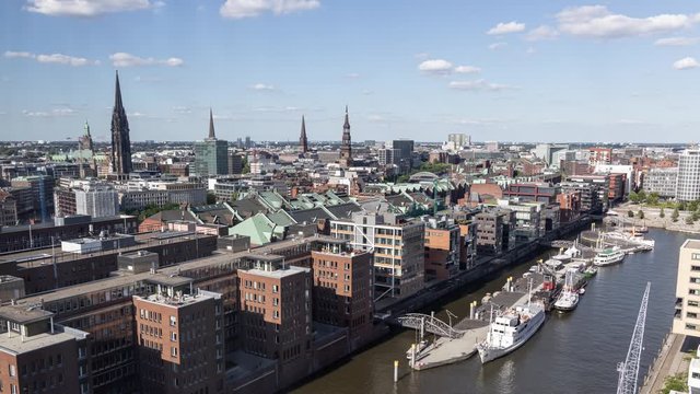 Timelapse of the hamburg harbour from the elbhilharmony, germany