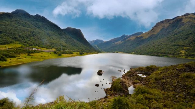 Papallacta lake in Pichincha, Ecuador