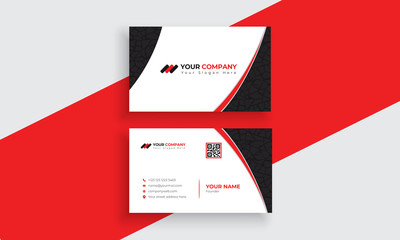 Red and black color business card design for corporate sector