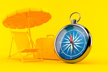 Vacation background with compass