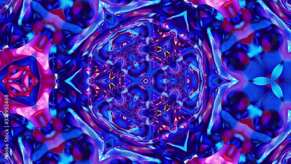 Aufkleber 3d stylish abstract looped bg like wavy symmetrical pattern like kaleidoscopic structure with waves,