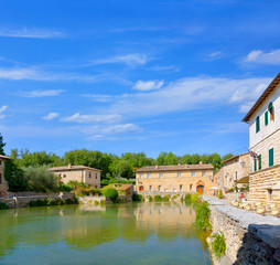 Fototapeta na wymiar Famous spring, bagno vignoni in Tuscany, Italy.