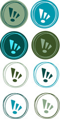 Highlight icons set, social media collection. Exclamation - caution icon vector design template