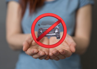 car ban sign symbol 3d