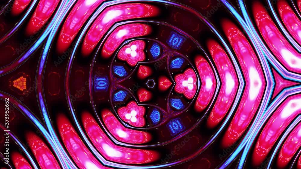 Aufkleber 3d stylish abstract looped bg like wavy symmetrical pattern like kaleidoscopic structure with waves,