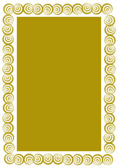 Marco blanco decorado con círculos dorado e interior dorado