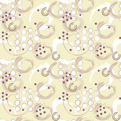 Abstract grunge style circles seamless pattern, vector background surface design
