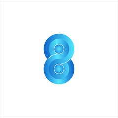 Number 8 logo design graphic vector concept