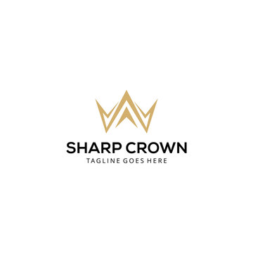 Illustration modern Crown jewelry luxury geometric logo design
