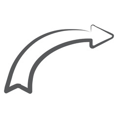 
Curved arrow vector in brush stroke style
