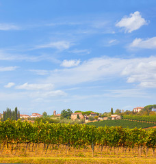 Fototapeta na wymiar Beautiful landscape in Tuscany near Montepulciano.