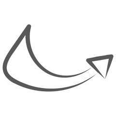 

Trendy brush stroke vector of curved arrow, top right arrow 
