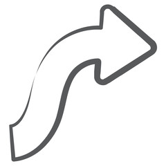 
An icon style of turn up arrow in editable style 
