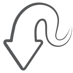 
Trendy graphic art of turn down arrow, editable vector 
