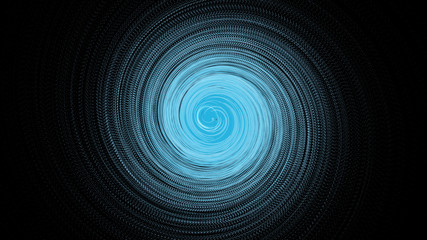 Blue and white aquatic line spiral background - computer graphic line circle technology background concept
