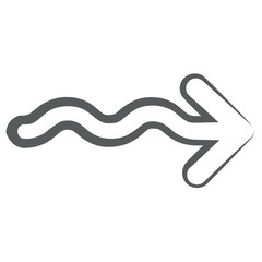 
An editable icon of wavy arrow, direction arrow
