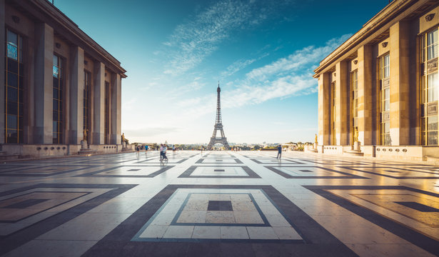 Early morning view of Eiffel Tower, Paris, France