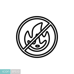 No Fire flame sign vector icon