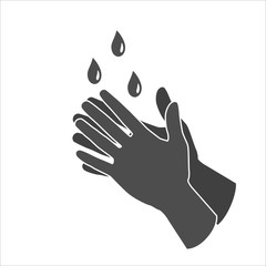Safe hand washing. Wash hands icon vector, filled flat sign, solid pictogram isolated on white. Hygiene symbol, logo illustration.