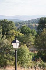 Mountain View with Lamppost; Pradena del Rincon; Madrid