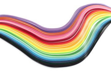 Abstract color wave rainbow strip paper background.