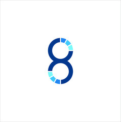 Number 8 logo design graphic vector concept