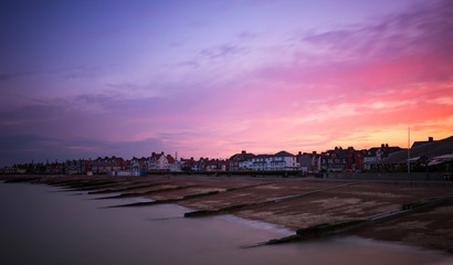 Fototapeta premium Sunset at Felixstowe, Suffolk, UK.