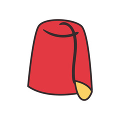 Turkish mae hat line and fill style icon vector design