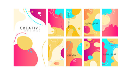 Abstract creative stories and minimal wallpaper designs. geometric liquid form in trendy style