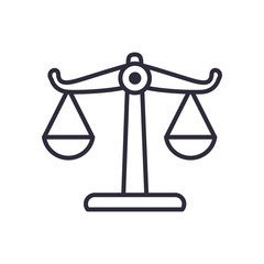 law balance scale line style icon vector design