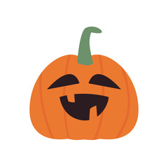 happy pumpkin cartoon free form style icon vector design