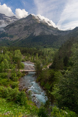 mountain river in Gavarnie, French Pyrenees 