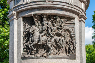 Moscow / Russia-08/11/2020 Monuments in the Alexander Garden are dedicated, first of all, to the...