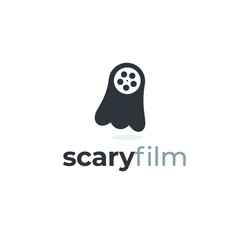 Ghost film logo design template