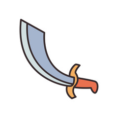 turkish sword line and fill style icon vector design