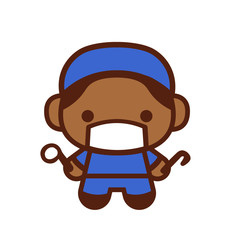 Isolated surgeon cute profession human icon - Vector