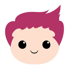 Isolated red head race kids ethnic icon - Vector