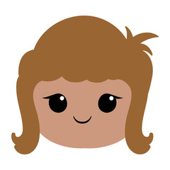 Isolated brunette race kids ethnic icon - Vector