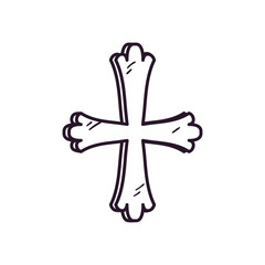 Christian and catholic cross free form line style icon vector design