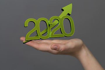 business year 2020 up goals and success illustration