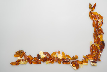 half frame made of small ornamental amber